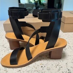 Zadig & Voltaire Cecilia Caprese Sandal Noir Leather Women size FR 40 NIB
